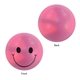 aerial view a purple-pink smiley face mood stress ball, image 1 of 2