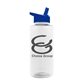 a clear bottle & blue lid the mountaineer - 36 oz tritan(tm) bottle with flip straw lid