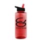 aerial view a red bottle & black w/ red spout lid the mountaineer - 36 oz tritan(tm) bottle with flip straw lid, image 1 of 2