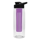 a clear bottle & black lid & violet infuser the flair - 26 oz transparent tritan(tm) bottle with drink thru lid and large infuser