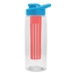a clear bottle & cyan lid & red infuser the flair - 26 oz transparent tritan(tm) bottle with drink thru lid and large infuser