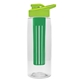 a clear bottle & lime green lid & green infuser the flair - 26 oz transparent tritan(tm) bottle with drink thru lid and large infuser