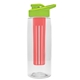 a clear bottle & lime green lid & red infuser the flair - 26 oz transparent tritan(tm) bottle with drink thru lid and large infuser