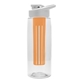 a clear bottle & white lid & orange infuser the flair - 26 oz transparent tritan(tm) bottle with drink thru lid and large infuser