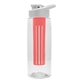 a clear bottle & white lid & red infuser the flair - 26 oz transparent tritan(tm) bottle with drink thru lid and large infuser