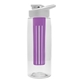 a clear bottle & white lid & violet infuser the flair - 26 oz transparent tritan(tm) bottle with drink thru lid and large infuser