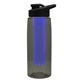 a smoke bottle & black lid & blue infuser the flair - 26 oz transparent tritan(tm) bottle with drink thru lid and large infuser