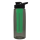 a smoke bottle & black lid & green infuser the flair - 26 oz transparent tritan(tm) bottle with drink thru lid and large infuser