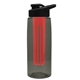 a smoke bottle & black lid & red infuser the flair - 26 oz transparent tritan(tm) bottle with drink thru lid and large infuser