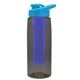 a smoke bottle & cyan lid & blue infuser the flair - 26 oz transparent tritan(tm) bottle with drink thru lid and large infuser