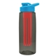 a smoke bottle & cyan lid & red infuser the flair - 26 oz transparent tritan(tm) bottle with drink thru lid and large infuser