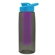 a smoke bottle & cyan lid & violet infuser the flair - 26 oz transparent tritan(tm) bottle with drink thru lid and large infuser