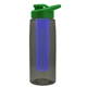 a smoke bottle & green lid & blue infuser the flair - 26 oz transparent tritan(tm) bottle with drink thru lid and large infuser