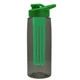 a smoke bottle & green lid & green infuser the flair - 26 oz transparent tritan(tm) bottle with drink thru lid and large infuser