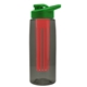 a smoke bottle & green lid & red infuser the flair - 26 oz transparent tritan(tm) bottle with drink thru lid and large infuser