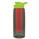 a smoke bottle & lime green lid & red infuser the flair - 26 oz transparent tritan(tm) bottle with drink thru lid and large infuser