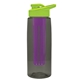 a smoke bottle & lime green lid & violet infuser the flair - 26 oz transparent tritan(tm) bottle with drink thru lid and large infuser