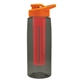 a smoke bottle & orange lid & red infuser the flair - 26 oz transparent tritan(tm) bottle with drink thru lid and large infuser
