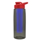 a smoke bottle & red lid & blue infuser the flair - 26 oz transparent tritan(tm) bottle with drink thru lid and large infuser