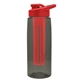 a smoke bottle & red lid & red infuser the flair - 26 oz transparent tritan(tm) bottle with drink thru lid and large infuser