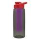 a smoke bottle & red lid & violet infuser the flair - 26 oz transparent tritan(tm) bottle with drink thru lid and large infuser