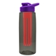 a smoke bottle & violet lid & red infuser the flair - 26 oz transparent tritan(tm) bottle with drink thru lid and large infuser