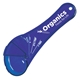 aerial view a translucent blue 5- in - one measuring spoon, image 1 of 2