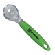 aerial view a green clear ice cream scoop with solid colored handle, image 1 of 2