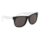 aerial view a black frame with white temples two tone rubberized sunglasses, image 1 of 3