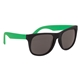 aerial view a black frame with green temples two tone rubberized sunglasses, image 1 of 3