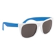 aerial view a white frame blue temples two tone rubberized sunglasses, image 1 of 3