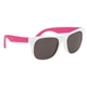 aerial view a white frame pink temples two tone rubberized sunglasses, image 1 of 3