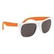 aerial view a white frame orange temples two tone rubberized sunglasses, image 1 of 3