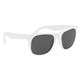 aerial view a solid white two tone rubberized sunglasses, image 1 of 3