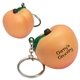 aerial view a orange peach key chain - stress reliever, image 1 of 2