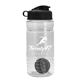 a clear bottle & black lid & gray mixing ball groove 20 oz tritan(tm) shaker bottle with flip lid and mixing ball