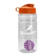 a clear bottle & orange lid & violet mixing ball groove 20 oz tritan(tm) shaker bottle with flip lid and mixing ball