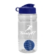 a clear bottle & reflex blue lid & royal blue mixing ball groove 20 oz tritan(tm) shaker bottle with flip lid and mixing ball