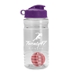 a clear bottle & violet lid & red mixing ball groove 20 oz tritan(tm) shaker bottle with flip lid and mixing ball