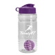 a clear bottle & violet lid & violet mixing ball groove 20 oz tritan(tm) shaker bottle with flip lid and mixing ball