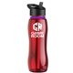 a red bottle & black lid & violet accent collar slim grip - 25 oz tritan(tm) bottle with flip straw lid and accent collar