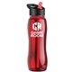 a red bottle & black w/ red spout lid & red accent collar slim grip - 25 oz tritan(tm) bottle with flip straw lid and accent collar