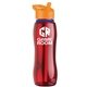 a red bottle & orange lid & blue accent collar slim grip - 25 oz tritan(tm) bottle with flip straw lid and accent collar