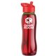 a red bottle & red lid & green accent collar slim grip - 25 oz tritan(tm) bottle with flip straw lid and accent collar