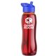 a red bottle & blue lid & orange accent collar slim grip - 25 oz tritan(tm) bottle with flip straw lid and accent collar