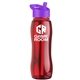 a red bottle & violet lid & red accent collar slim grip - 25 oz tritan(tm) bottle with flip straw lid and accent collar