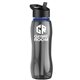 a smoke bottle & black lid & blue accent collar slim grip - 25 oz tritan(tm) bottle with flip straw lid and accent collar