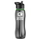 a smoke bottle & black lid & green accent collar slim grip - 25 oz tritan(tm) bottle with flip straw lid and accent collar