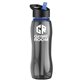 a smoke bottle & black w/ blue spout lid & blue accent collar slim grip - 25 oz tritan(tm) bottle with flip straw lid and accent collar