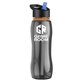 a smoke bottle & black w/ blue spout lid & orange accent collar slim grip - 25 oz tritan(tm) bottle with flip straw lid and accent collar